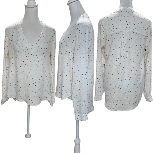 Active USA White with Red & Blue Triangles Long Sleeve or Button Up 3/4 Sleeve S - Picture 1 of 16